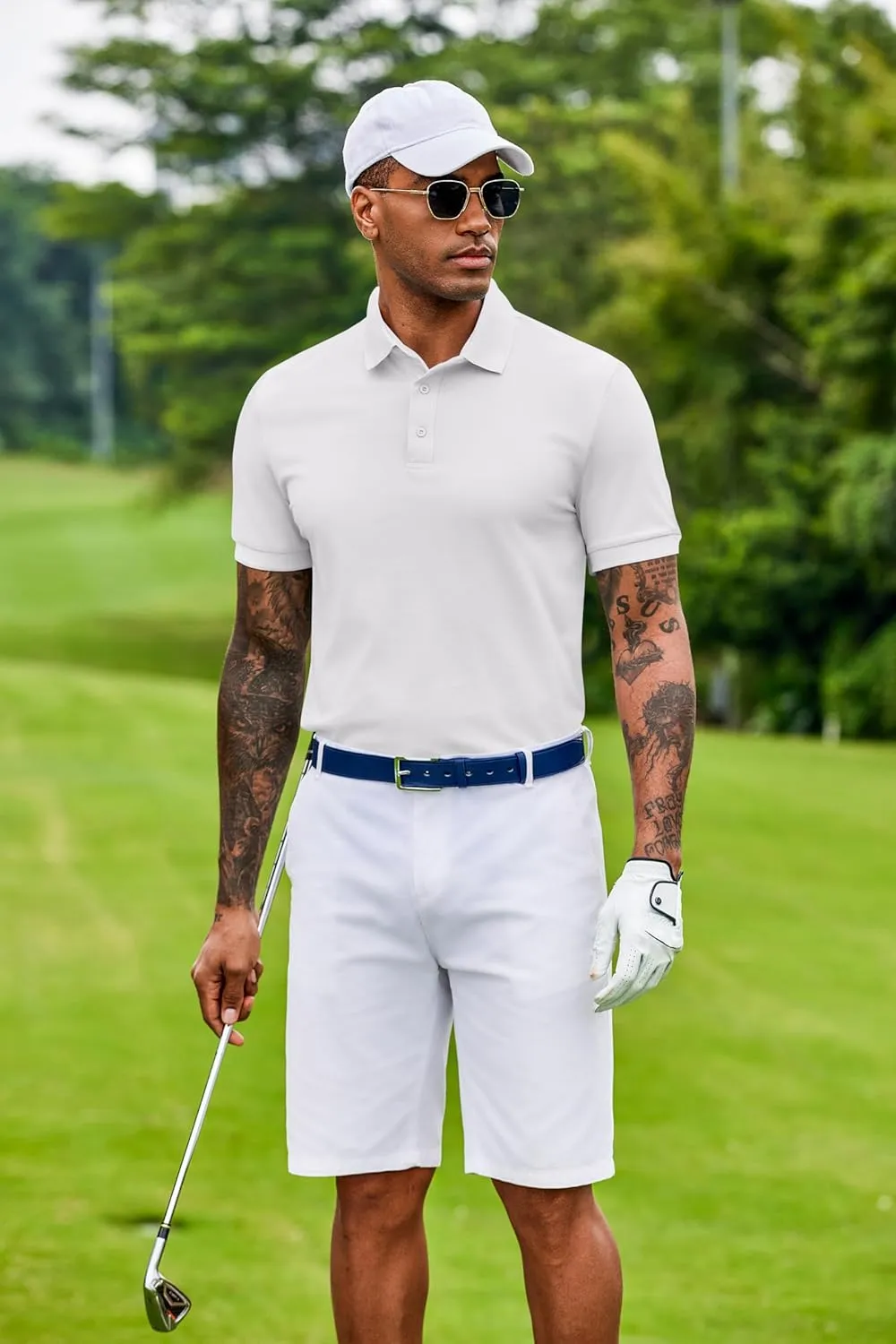 COOFANDY Men's Cotton Pique Polo Shirts Short Sleeve Golf Shirts Basic Casual Collared T-Shirt