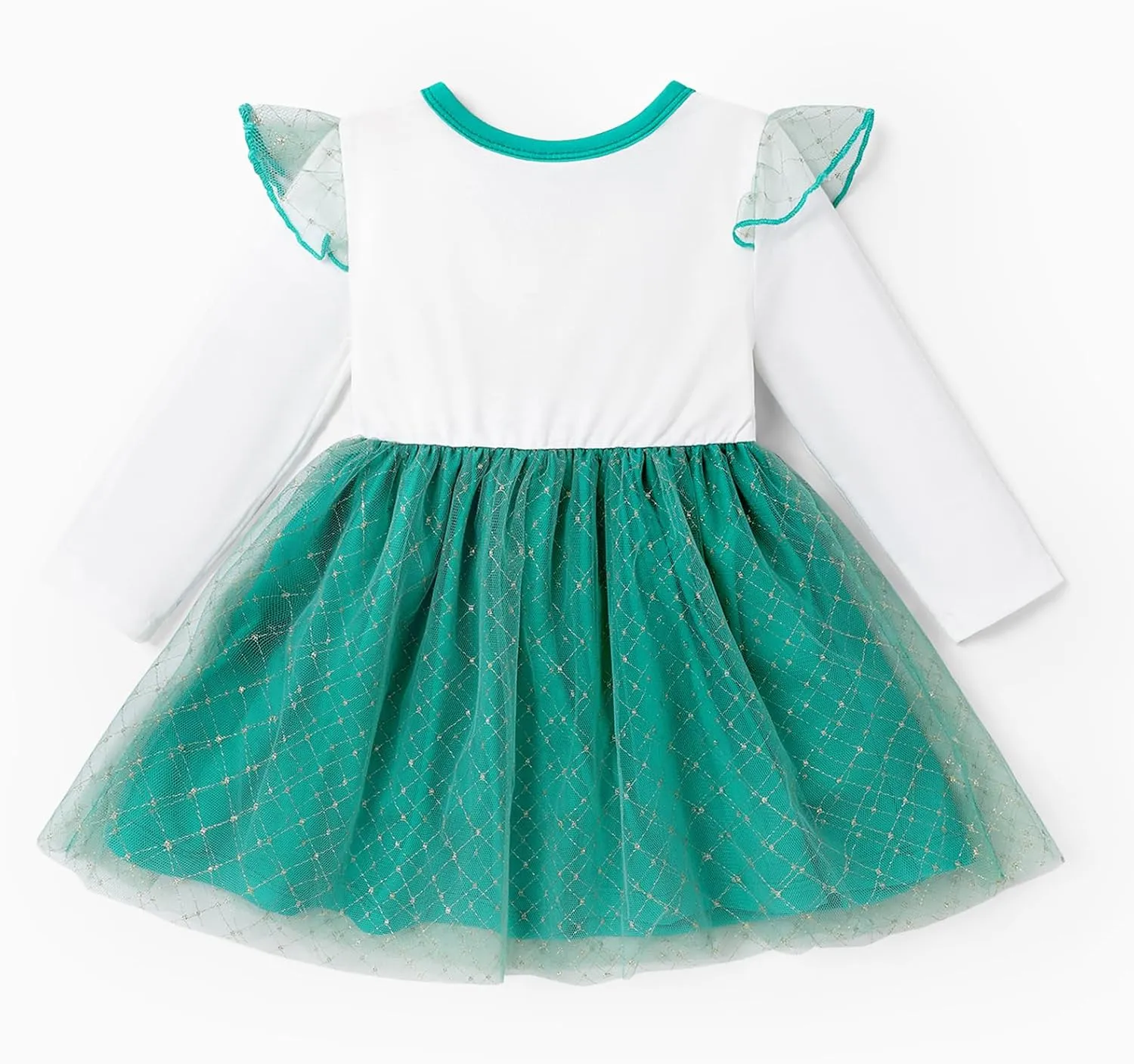 Disney Frozen Elsa Princess Cinderella Ariel Jasmine Rapunzel Baby/Toddler Dress, Ruffle Long-Sleeve Mesh Overlay Tulle Dress