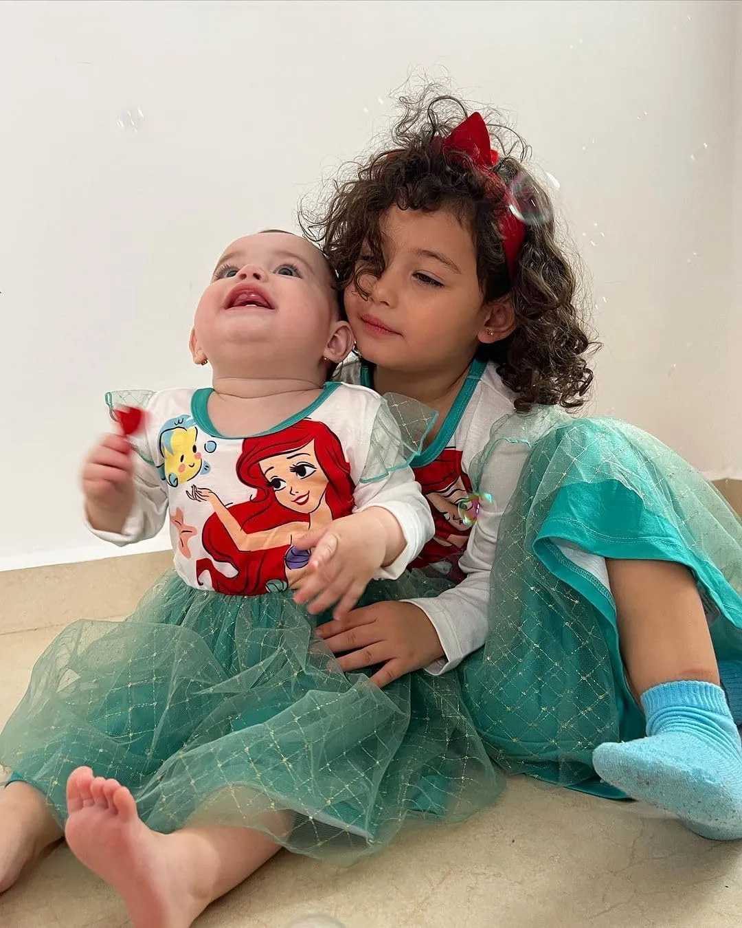 Disney Frozen Elsa Princess Cinderella Ariel Jasmine Rapunzel Baby/Toddler Dress, Ruffle Long-Sleeve Mesh Overlay Tulle Dress