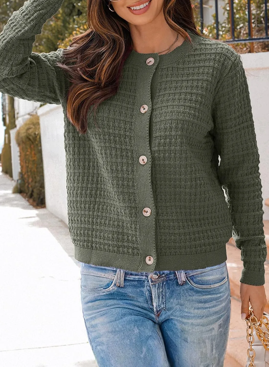 Dokotoo Cardigan Sweaters for Women Lightweight Long Sleeve Open Front 2024 Button Down Jacket Winter