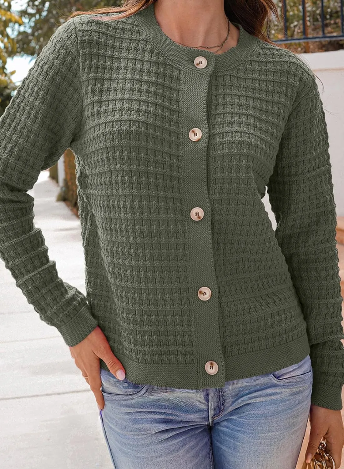 Dokotoo Cardigan Sweaters for Women Lightweight Long Sleeve Open Front 2024 Button Down Jacket Winter