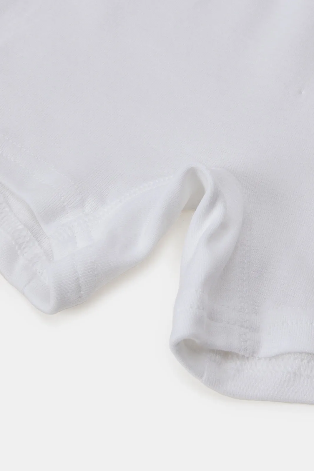 Girls White Solid Basic Half Pant (Pack of 5)