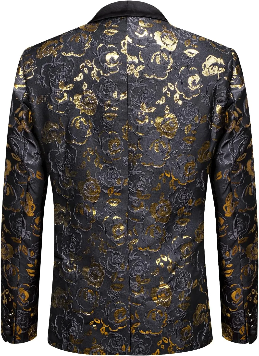 Hi-Tie Stylish Men Suit Jacket Blazer Shawl Lapel One Button Slim Fit Long Sleeve Jacket Tuxedo Party Dinner