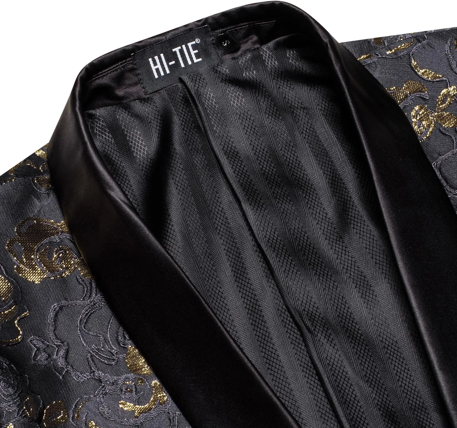 Hi-Tie Stylish Men Suit Jacket Blazer Shawl Lapel One Button Slim Fit Long Sleeve Jacket Tuxedo Party Dinner