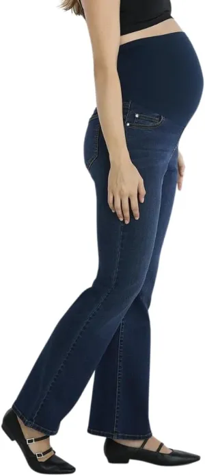 Motherhood Maternity Women's Super Stretch Secret Fit Over The Belly Bootcut Pregnancy Jeans