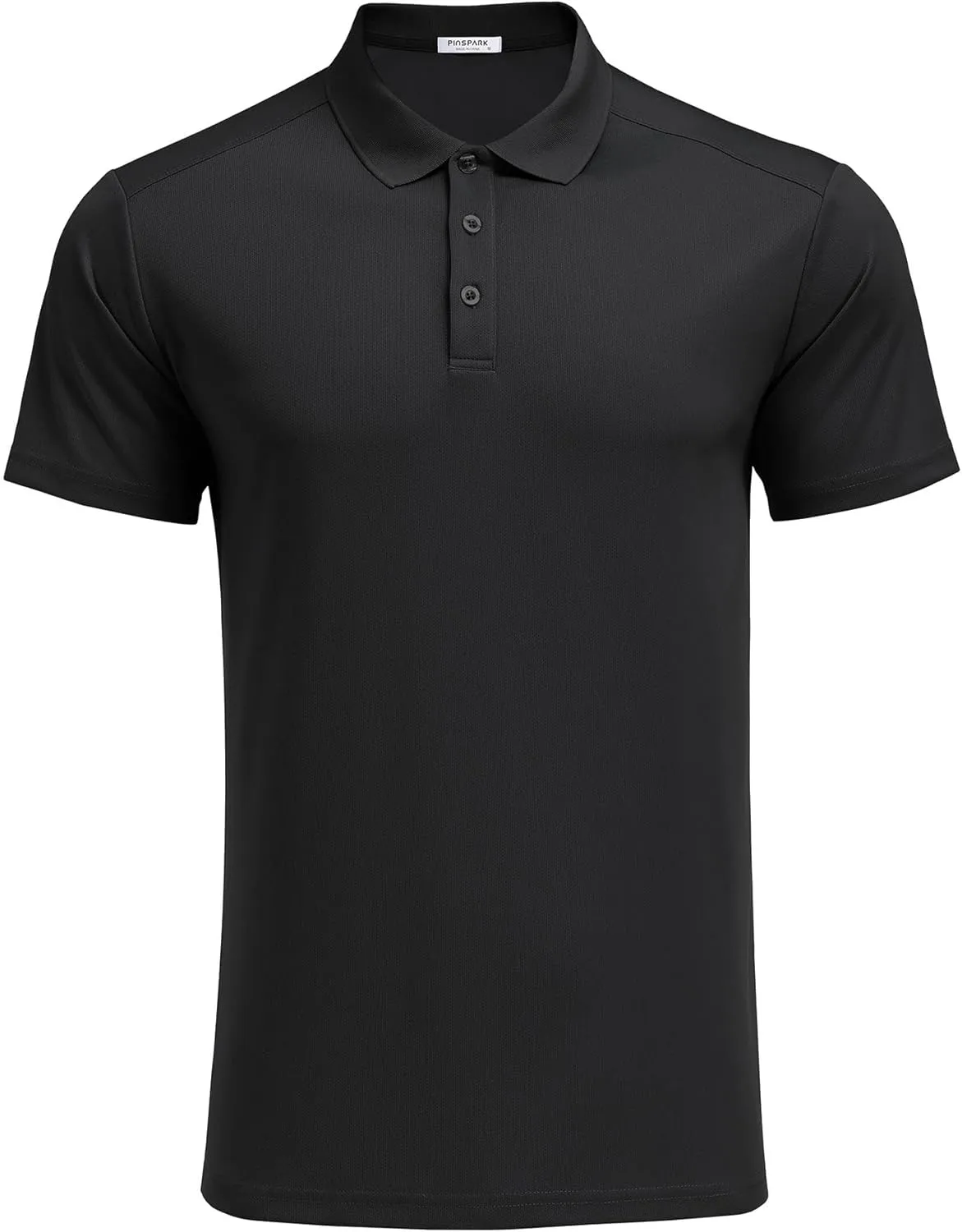 PINSPARK Golf Polo Shirts for Men Quick Dry Short Sleeve Collared Shirt Slim Fit Casual Solid Stylish Polos Shirt