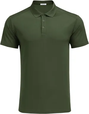 PINSPARK Golf Polo Shirts for Men Quick Dry Short Sleeve Collared Shirt Slim Fit Casual Solid Stylish Polos Shirt