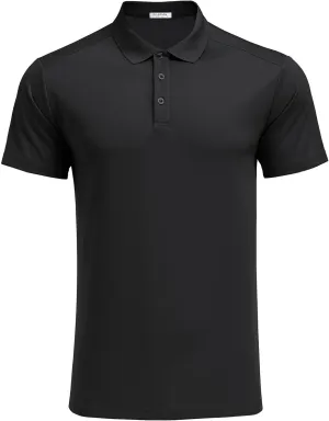PINSPARK Golf Polo Shirts for Men Quick Dry Short Sleeve Collared Shirt Slim Fit Casual Solid Stylish Polos Shirt
