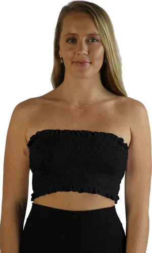 Rayon Top Frilled Boob Tube Plain, More Colours