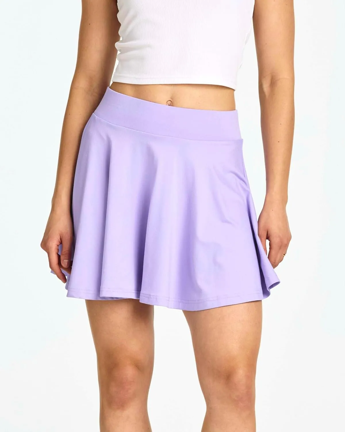 Real Essentials 4 Pack: Women's Basic Casual Stretchy Mini Skirt - Skater A-Line Flowy Flared (Available in Plus Size)