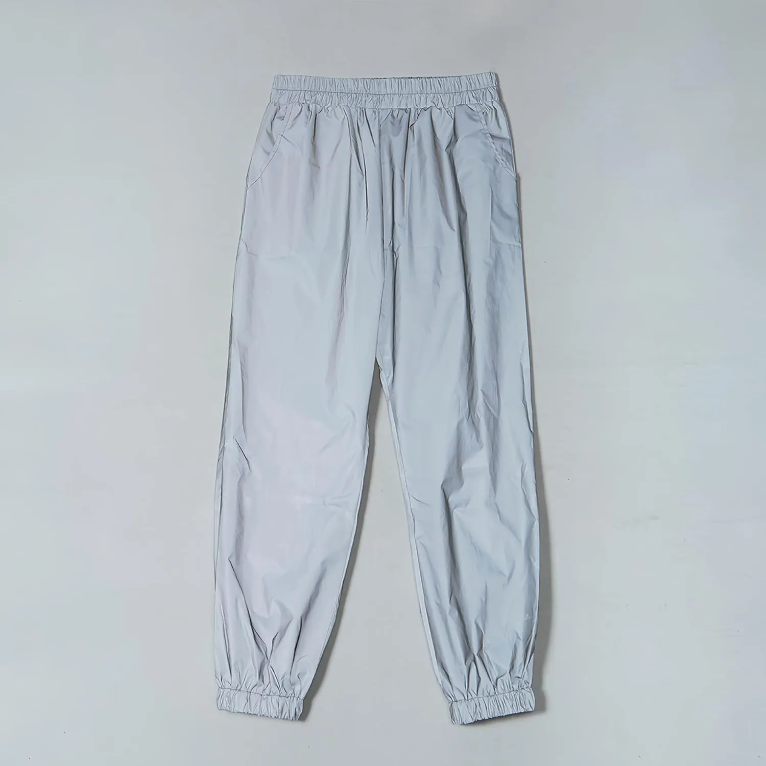 Reflective Pants Women Brand Hip Hop Dance Fluorescent Trousers Casual Harajuku Night Sporting Jogger Pants Gray