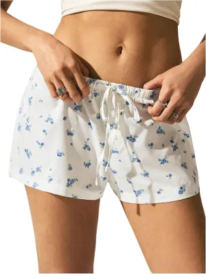 SOLY HUX Women's Striped Print Drawstring Waist Shorts Wide Leg Summer Beach Mini Shorts