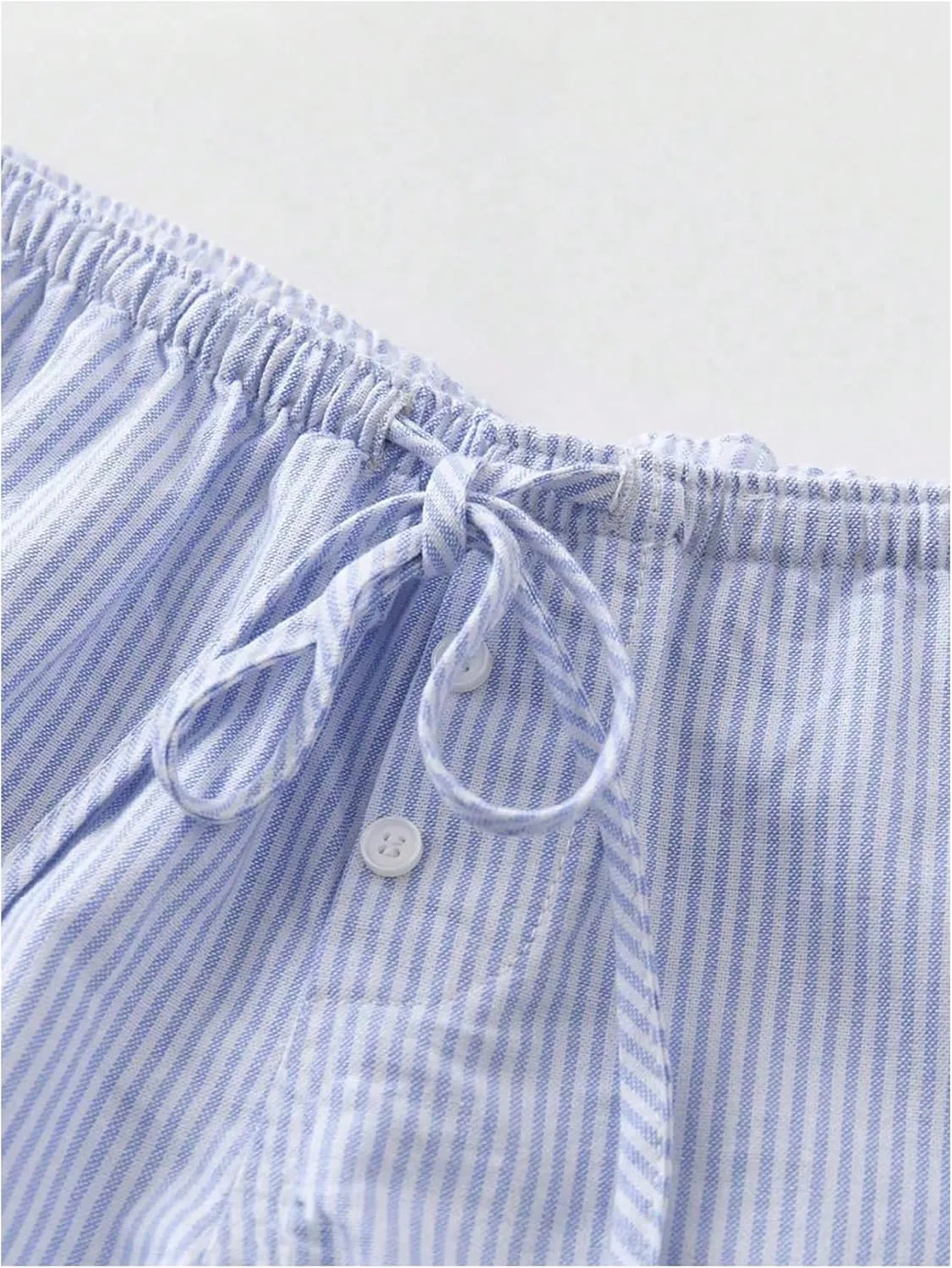 SOLY HUX Women's Striped Print Drawstring Waist Shorts Wide Leg Summer Beach Mini Shorts