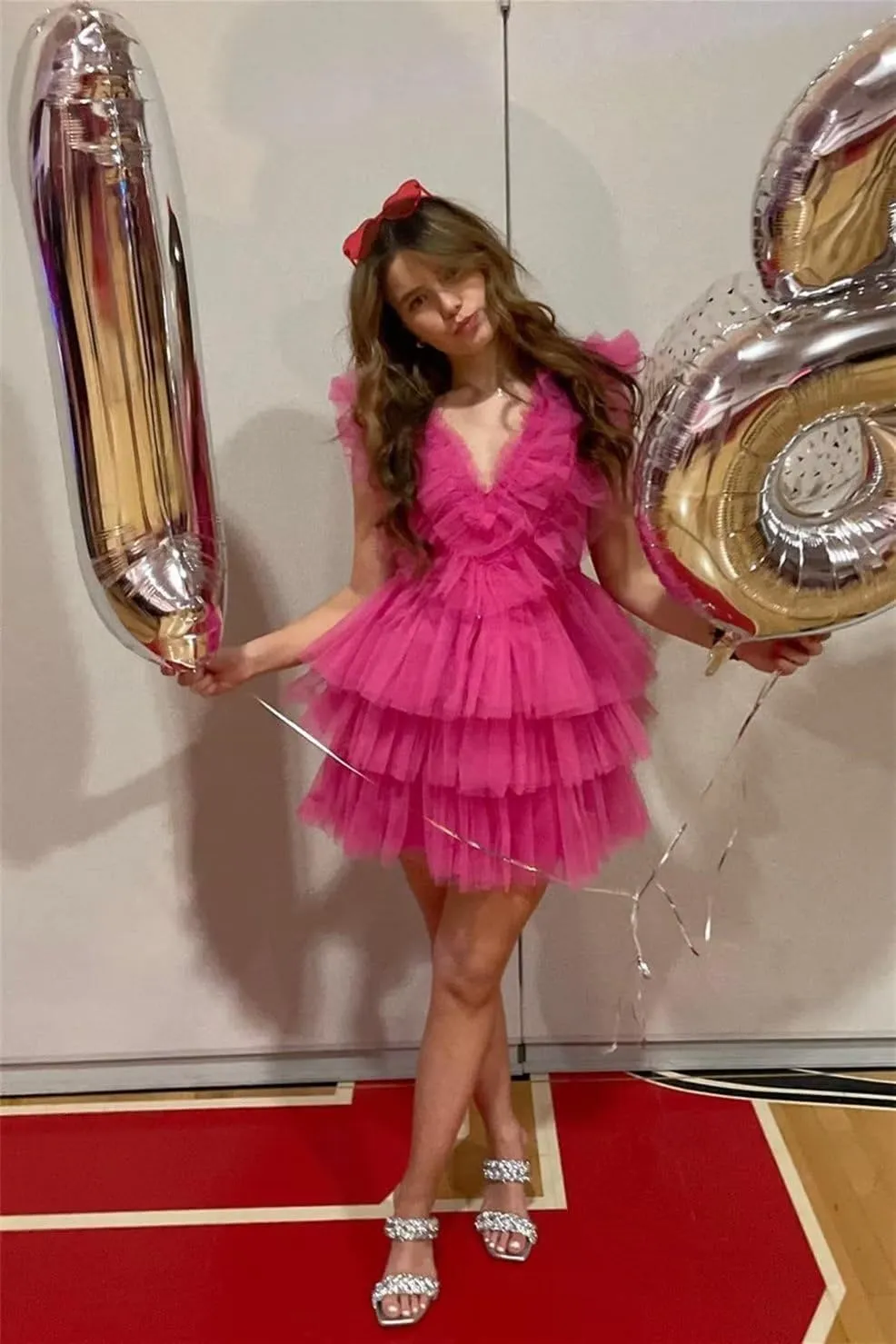 Tiered Tulle Homecoming Dresses for Teens Puffy Ruffles Short Prom Dresses A-Line Cocktail Party Club Growns