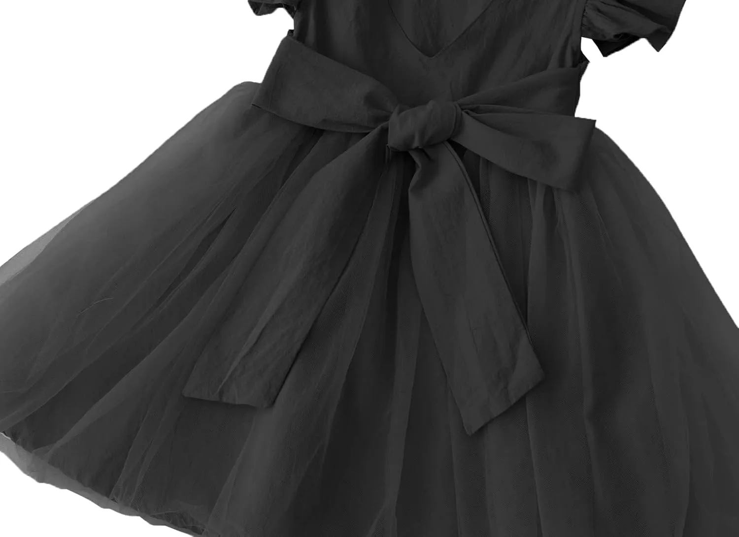 Toddler Baby Girl Tutu Tulle Dress Cotton Linen Ruffle Back Bowknot Princess Party Dresses